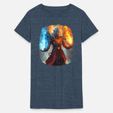 Elemental Mage with Fire and Ice in Fantasy Style