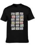 Retro Cassette Tape Graphic Black T-Shirt