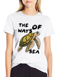 Sea Turtle Graphic Print Mens T-Shirt