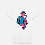 Expressive Jazz Saxophonist in Vibrant Style