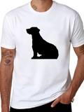 Mens Black T-Shirt - Dog Silhouette