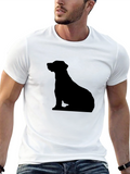 Mens Black T-Shirt - Dog Silhouette
