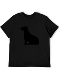 Mens Black T-Shirt - Dog Silhouette