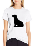 Mens Black T-Shirt - Dog Silhouette