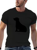 Mens Black T-Shirt - Dog Silhouette