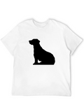 Mens Black T-Shirt - Dog Silhouette