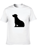 Mens Black T-Shirt - Dog Silhouette