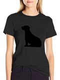 Mens Black T-Shirt - Dog Silhouette