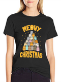 Meowy Christmas Cat Tree Graphic Tee