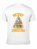 Meowy Christmas Cat Tree Graphic Tee