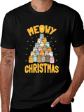 Meowy Christmas Cat Tree Graphic Tee