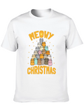 Meowy Christmas Cat Tree Graphic Tee