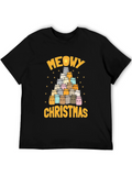 Meowy Christmas Cat Tree Graphic Tee