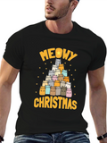 Meowy Christmas Cat Tree Graphic Tee