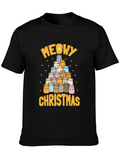 Meowy Christmas Cat Tree Graphic Tee