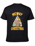 Meowy Christmas Cat Tree Graphic Tee