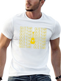 Guitar Patterned Graphic T-Shirt