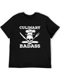 Culinary Badass T-Shirt - Chef Skull Design