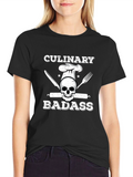 Culinary Badass T-Shirt - Chef Skull Design