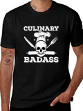 Culinary Badass T-Shirt - Chef Skull Design