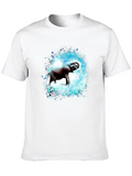 Elephant Splash Graphic Tee - Black Cotton