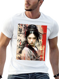 Asian Art Woman Graphic Black Tee