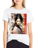Asian Art Woman Graphic Black Tee