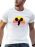Retro Sunset Barbell T-Shirt