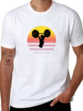 Retro Sunset Barbell T-Shirt