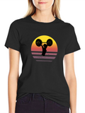 Retro Sunset Barbell T-Shirt