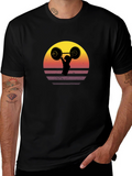 Retro Sunset Barbell T-Shirt