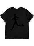 Runner Silhouette Graphic Tee - Black Cotton Blend