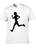 Runner Silhouette Graphic Tee - Black Cotton Blend
