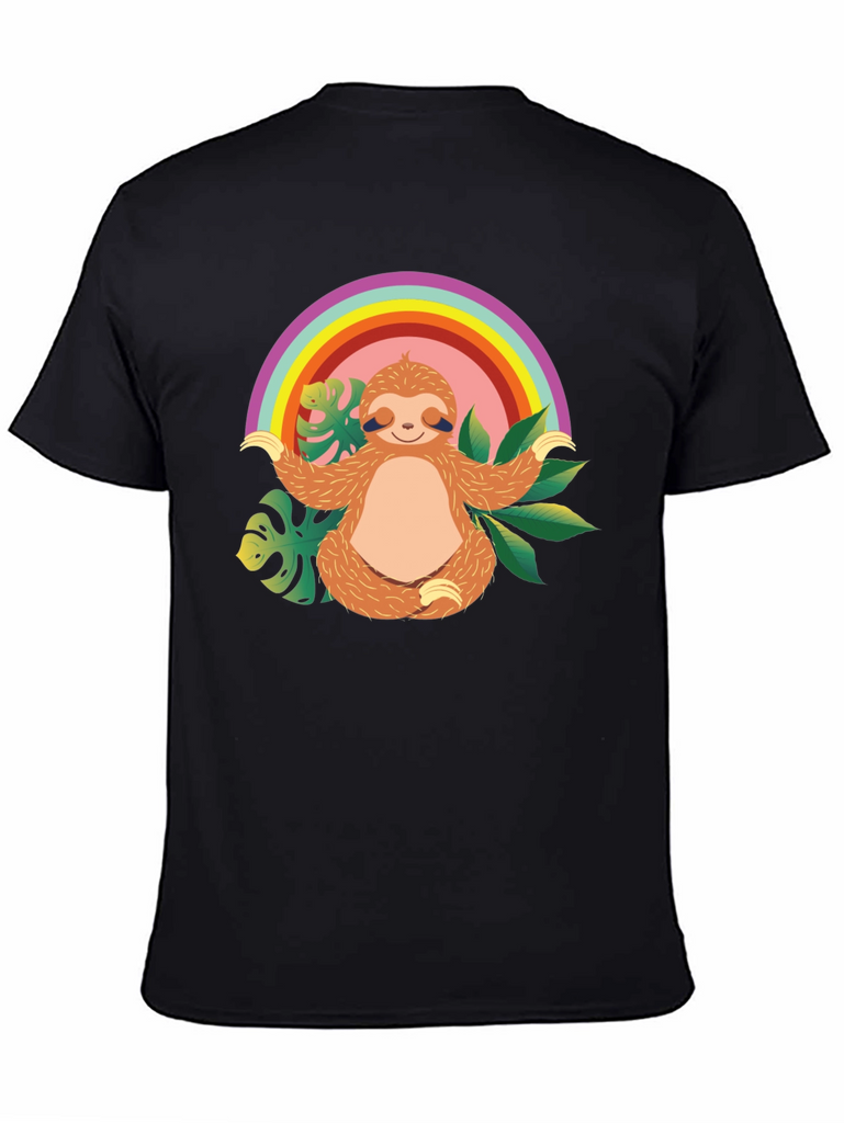 Zen Sloth Rainbow T-Shirt - Relaxed & Comfy