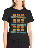 Happy Hanukkah Jelly Donut Graphic T-Shirt