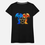 Fantasy Fire And Ice Phoenix Yellow Pentagram
