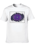 Abstract Purple Flower Graphic T-Shirt