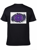 Abstract Purple Flower Graphic T-Shirt