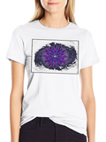 Abstract Purple Flower Graphic T-Shirt