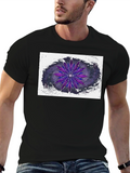 Abstract Purple Flower Graphic T-Shirt