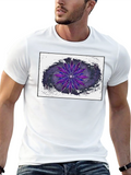 Abstract Purple Flower Graphic T-Shirt