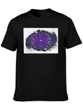 Abstract Purple Flower Graphic T-Shirt