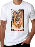 German Shepherd Dog Patriotic USA Flag T-Shirt