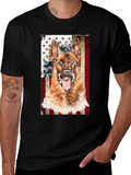 German Shepherd Dog Patriotic USA Flag T-Shirt