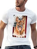 German Shepherd Dog Patriotic USA Flag T-Shirt