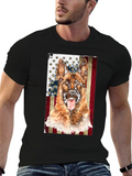 German Shepherd Dog Patriotic USA Flag T-Shirt