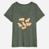 five pigs and two piglets