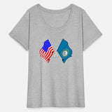 Flag USA and state South Dakota crossed