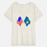 Flag USA and state South Dakota crossed