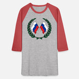 Flags Russia in laurel wreath